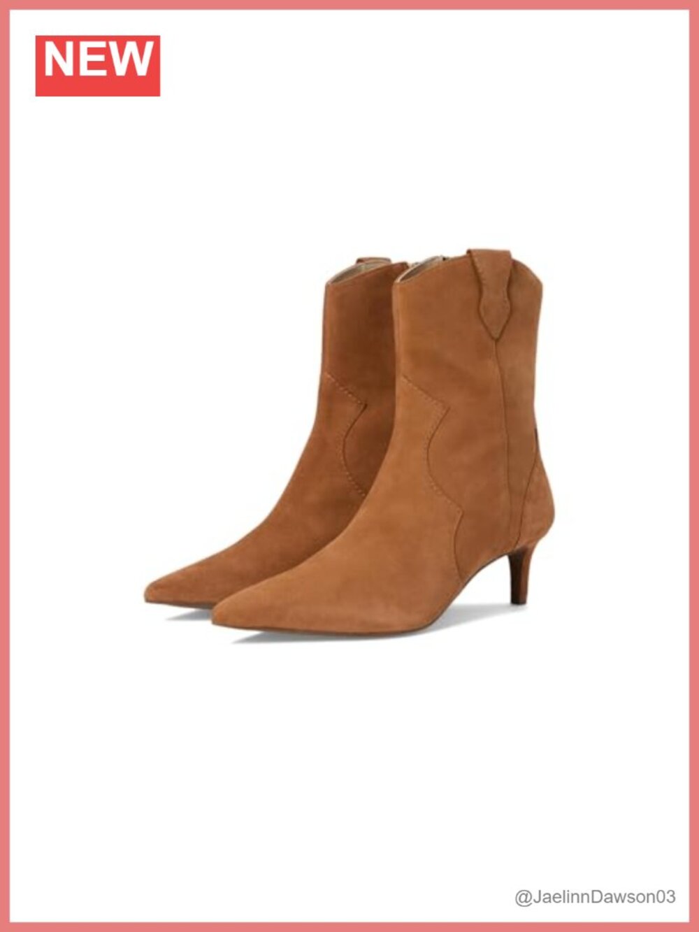 Suede Western Bootie Kitten Heel Cushioned Footbed Ankle Boots